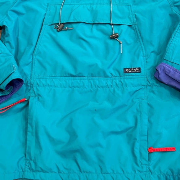 VTG Columbia Mens Medium Hooded Jacket Coat Windbreaker Nylon Packable - Picture 2 of 11